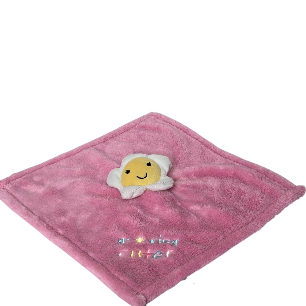 Baby Gear Flower Lovey Security Blanket 16x14" Pink Plush Growing Cuter Nursery